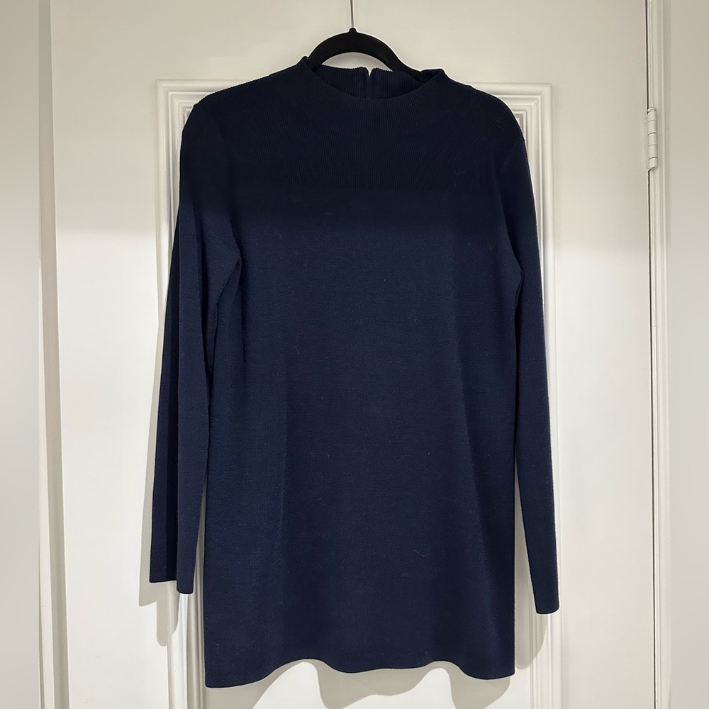 Cos navy mock neck sweater